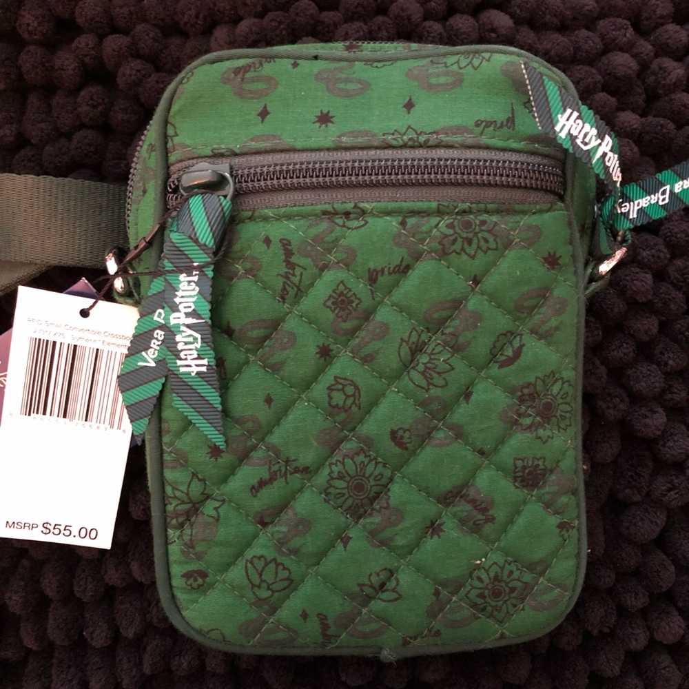 Vera Bradley Harry Potter Slytherin RFID Small Convertible Crossbody New